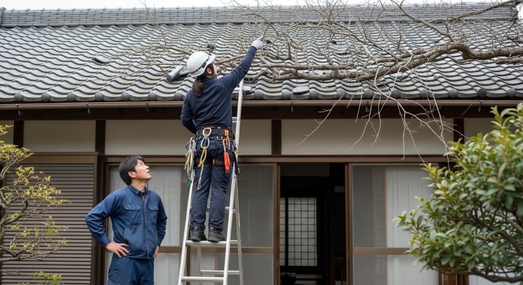 木の枝が屋根に当たっている場合どうする？放置の危険性