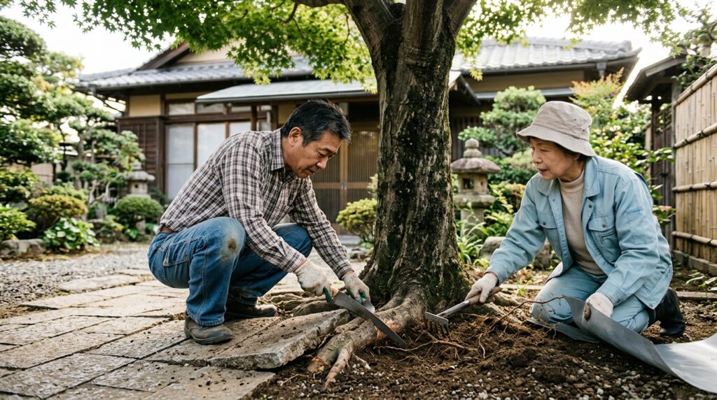 庭木の根が広がりすぎた場合どうする？被害と対処法