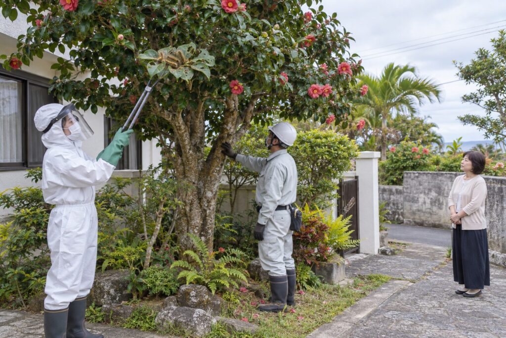 毛虫・チャドクガが出る木（ツバキ等）はどうする？駆除と伐採の判断